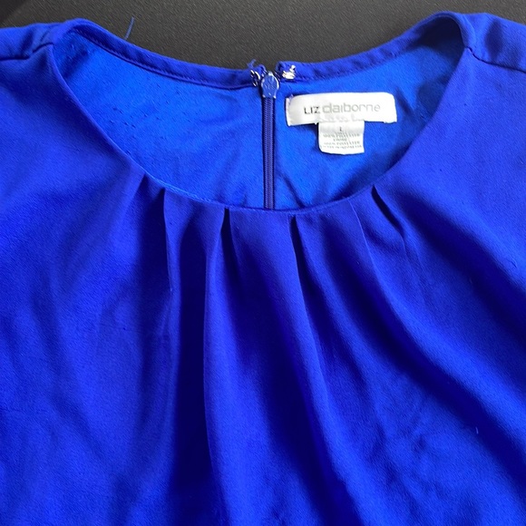 Liz Claiborne Royal Blue L Sleeveless Blouse - Picture 4 of 8